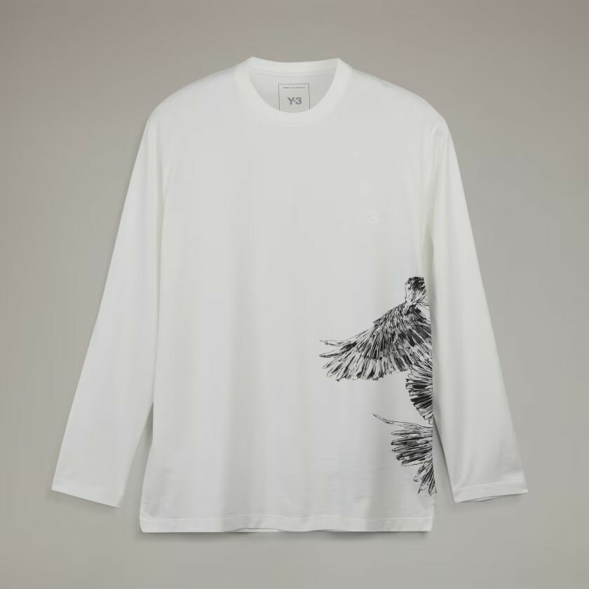【 Y-3 U GF LS TEE 赤鳥圖案長袖TEE - 白 】