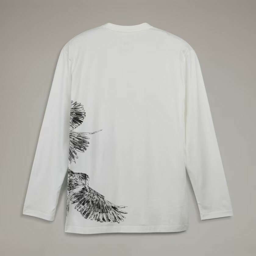 【 Y-3 U GF LS TEE 赤鳥圖案長袖TEE - 白 】