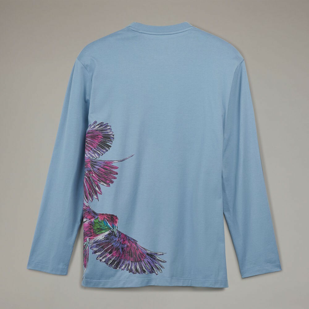 【 Y-3 U GF LS TEE 赤鳥圖案長袖TEE - 藍 】
