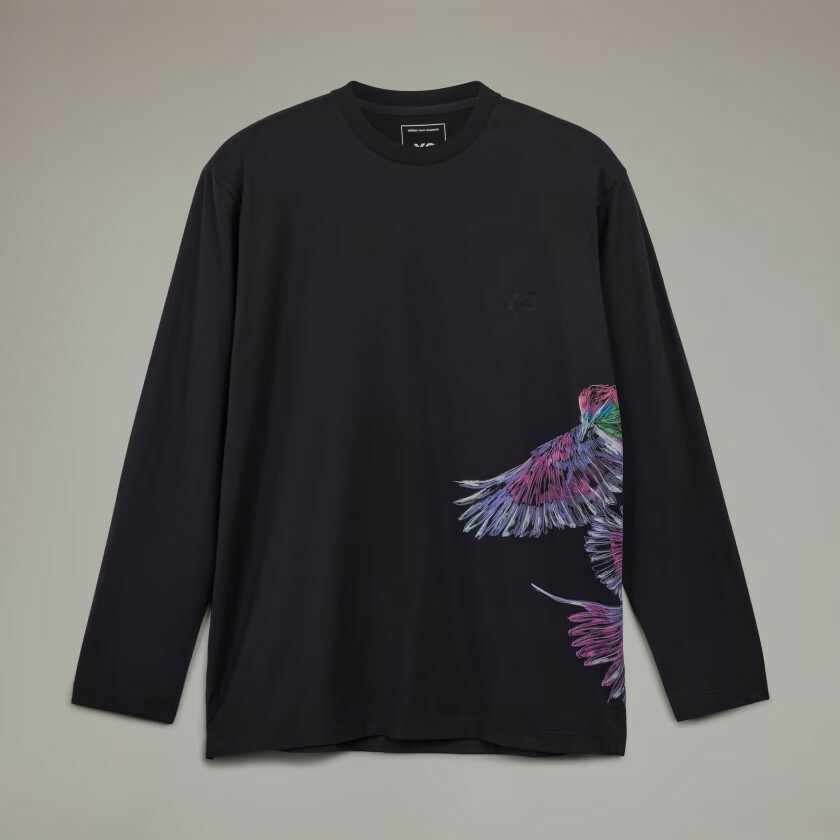 【 Y-3 U GF LS TEE 赤鳥圖案長袖TEE - 黑 】