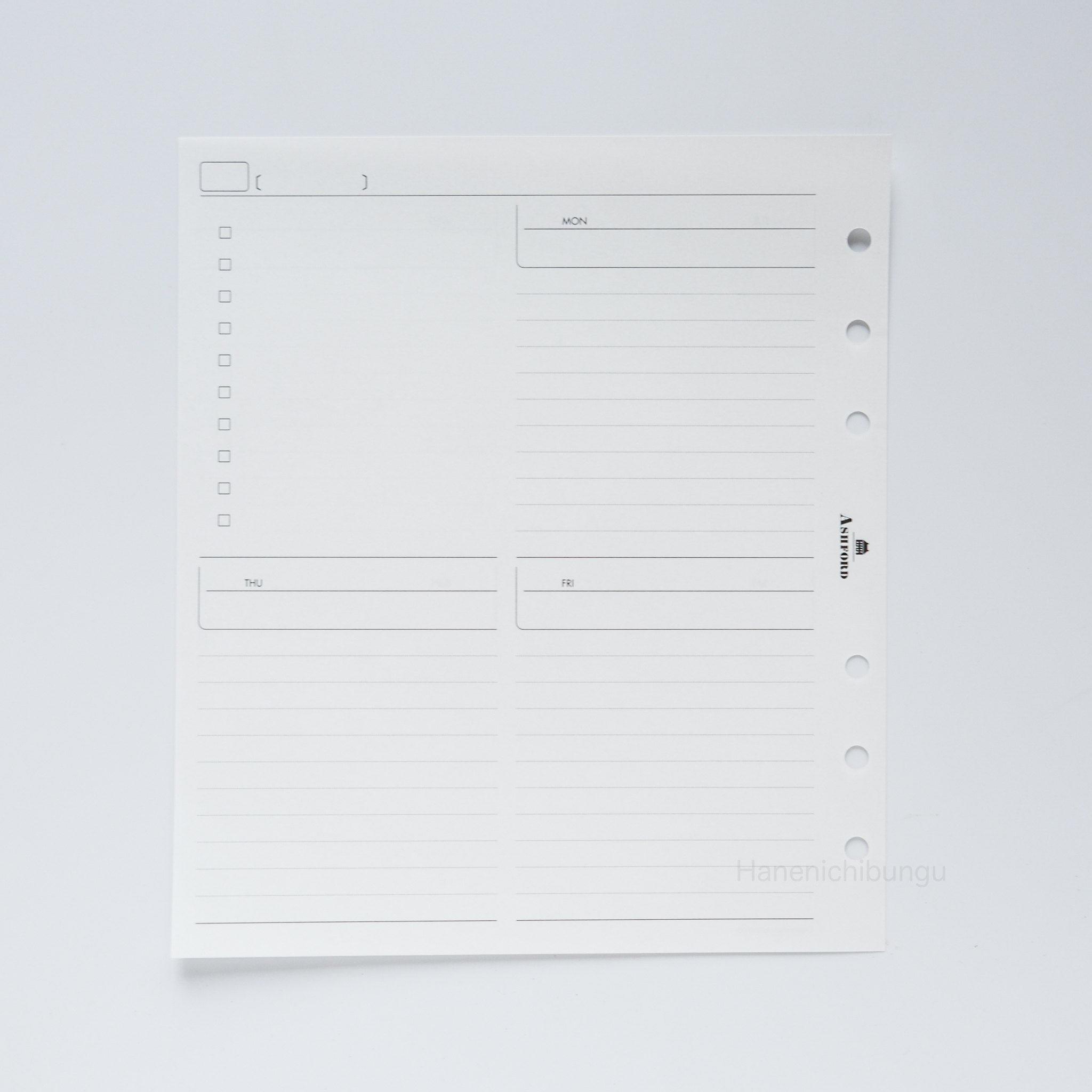HBWA5／一週兩頁：8分格橫線式－無日期