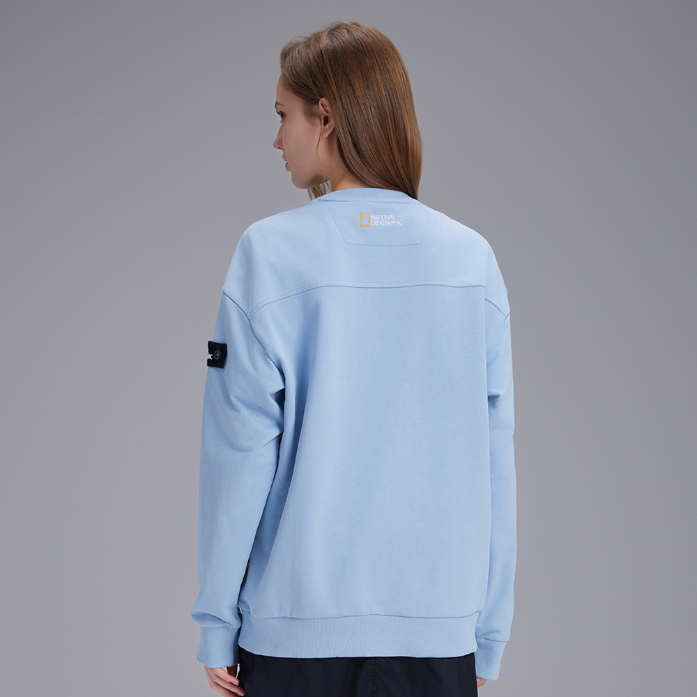 【NATIONAL GEOGRAPHIC】 Comfortable Overfit Sweatshirt ★ LARGA Semi Overfit Sweatshirt - STORM BLUE