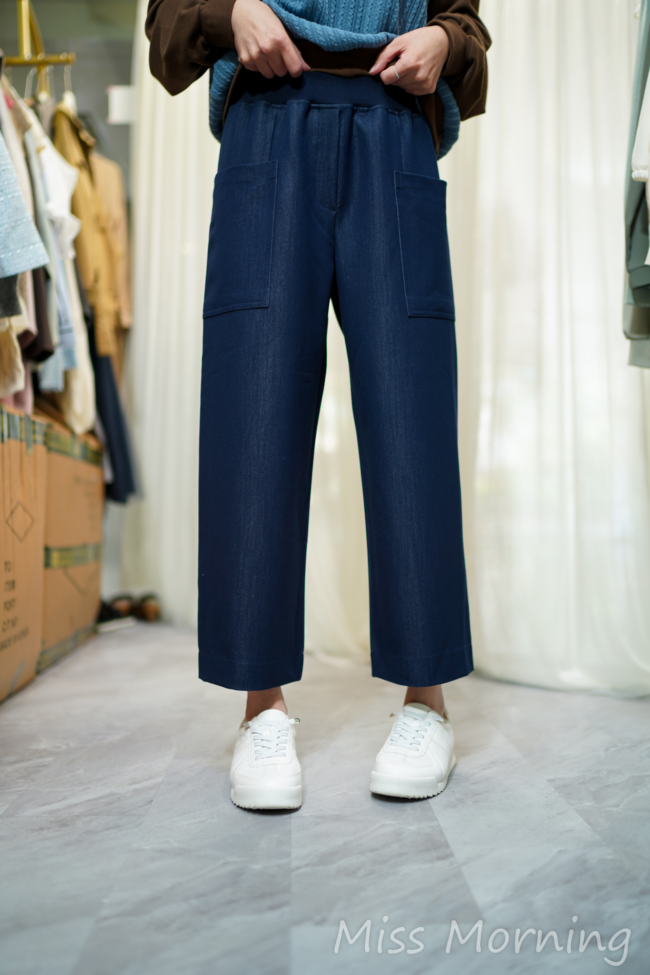 高質悠閑牛褲(33833)