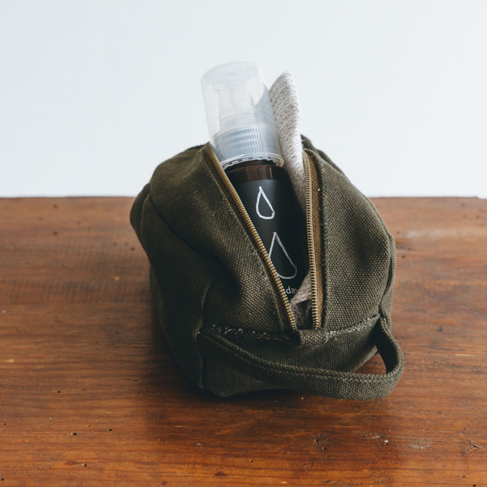 (0)fog-Teeya純棉化妝包S 卡其