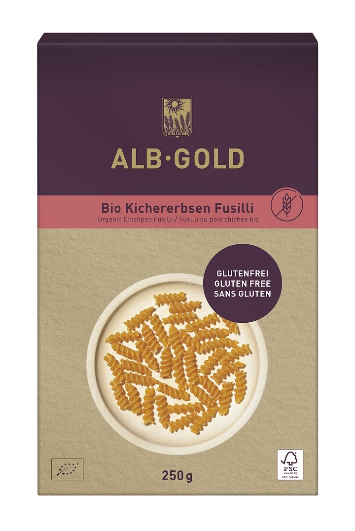 ALB-GOLD - 有機無麩質鷹嘴豆螺絲意粉（高蛋白質，高纖）(250g) (93205)  BBD：01/07/2026
