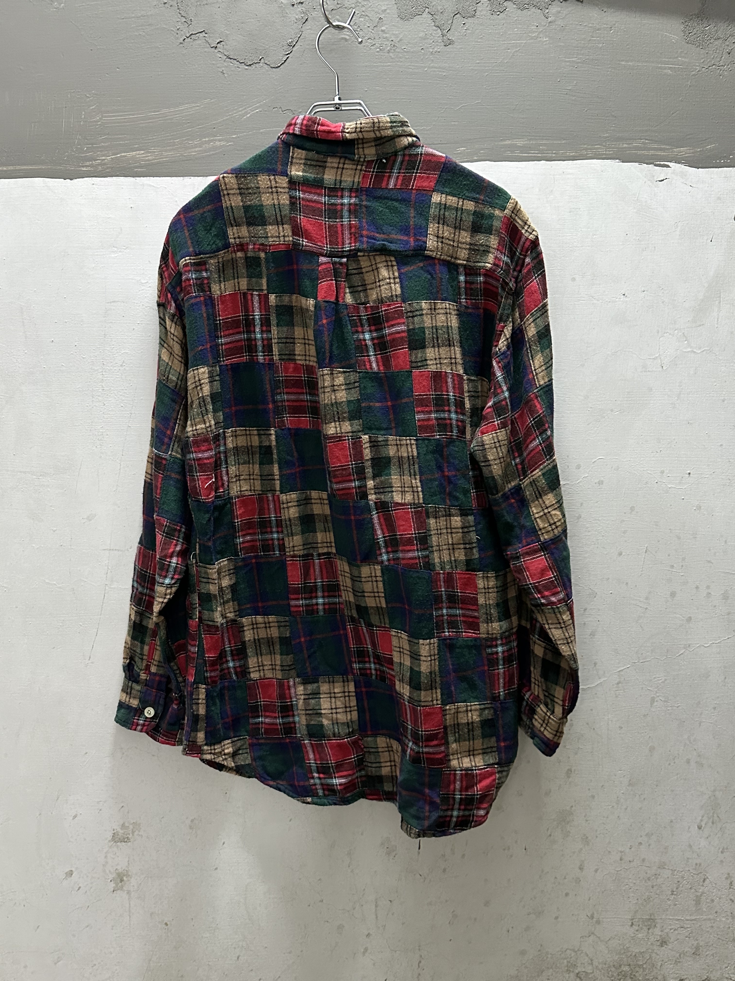 90s CLEVE Flannel Patchwork Shirt Made in USA
