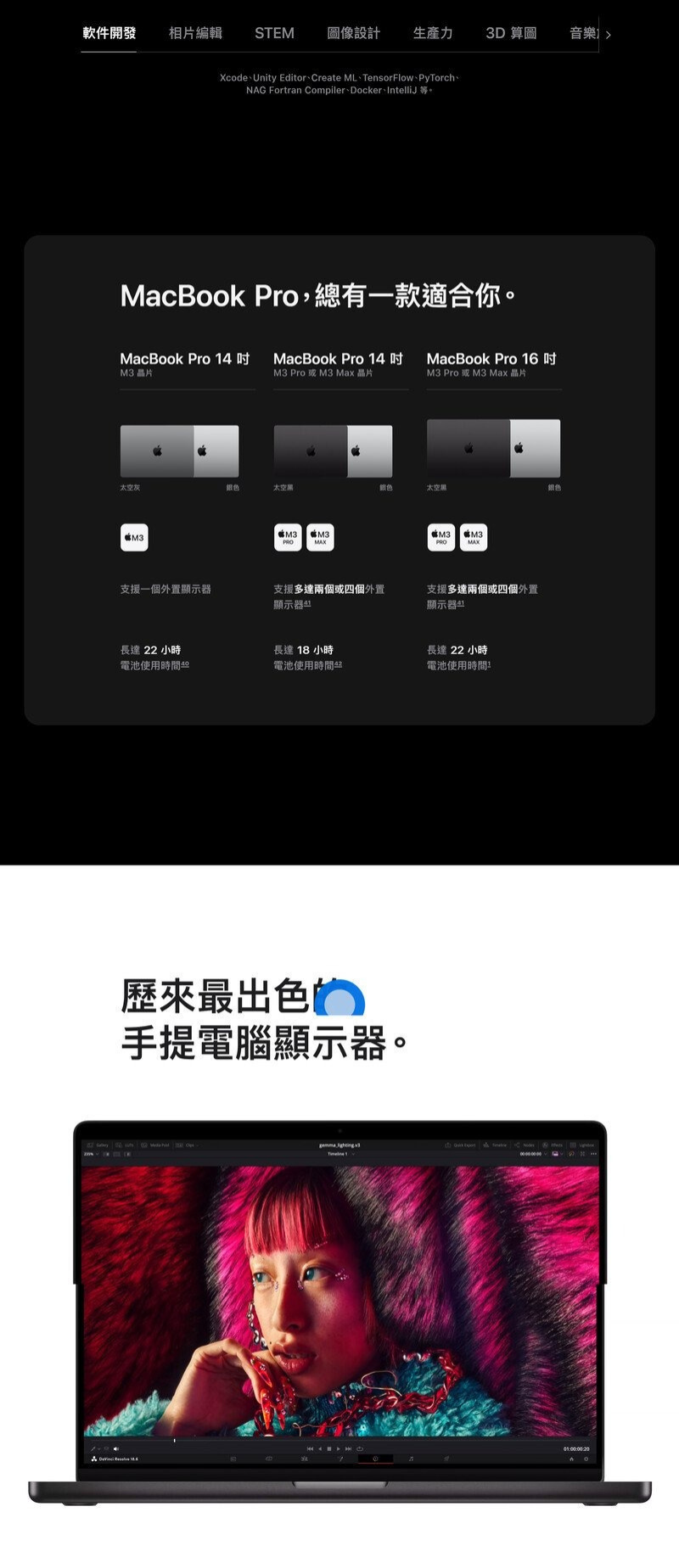 Apple MacBook Pro 14" (M3 Pro 晶片)  手提電腦