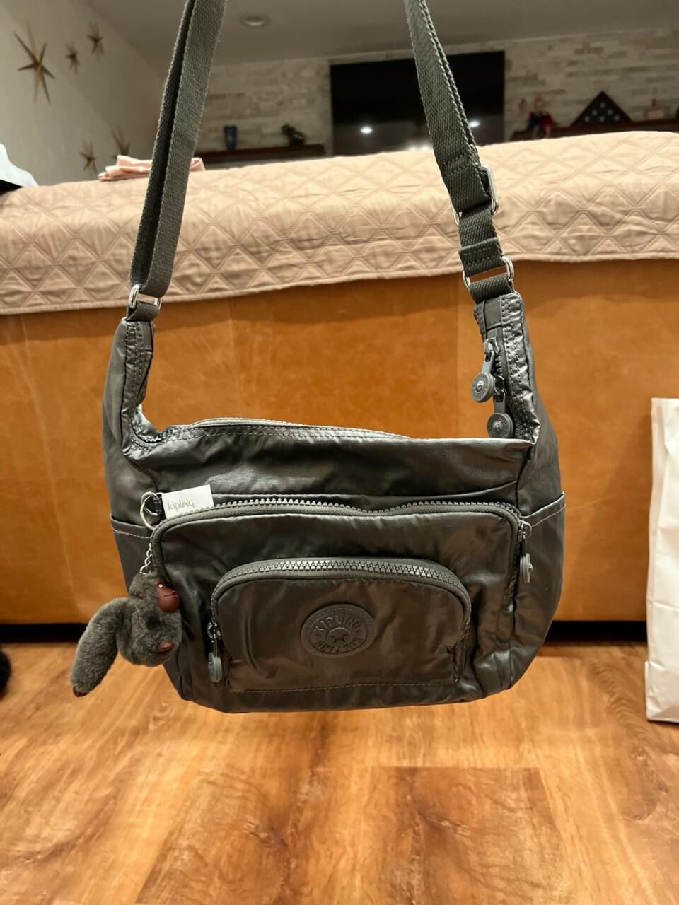 U] KIPLING KI1999 ERICA S TOTE CROSSBODY BAG,MOON GREY