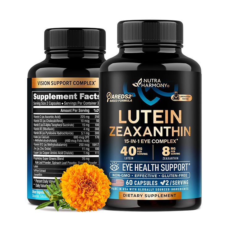 Nutra Harmony Lutein 40mg with Zeaxanthin 15 in 1 , 60 Capsules