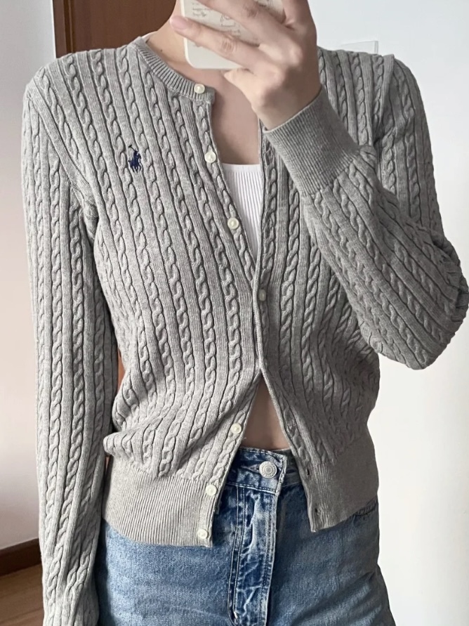 Polo Ralph Lauren 童裝針織外套冷衫小馬刺繡絞花式長袖毛衣