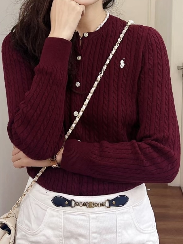 Polo Ralph Lauren 童裝針織外套冷衫小馬刺繡絞花式長袖毛衣