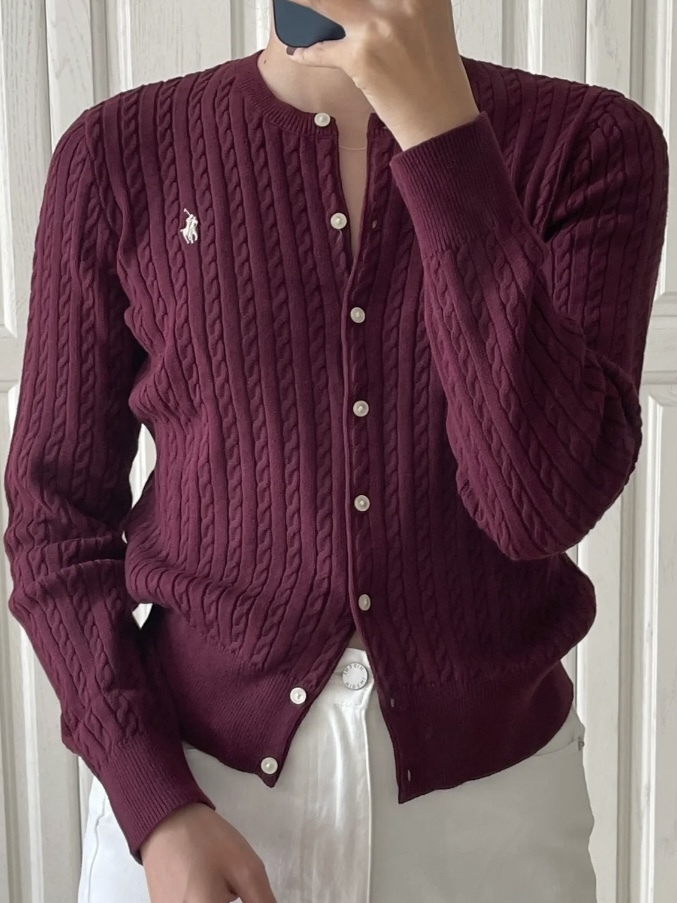 Polo Ralph Lauren 童裝針織外套冷衫小馬刺繡絞花式長袖毛衣