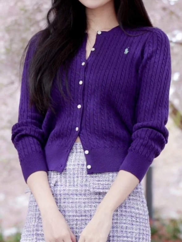 Polo Ralph Lauren 童裝針織外套冷衫小馬刺繡絞花式長袖毛衣