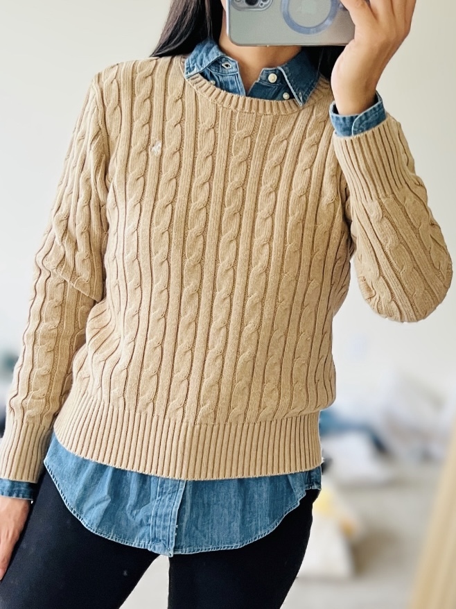 Polo Ralph Lauren 童裝針織外套冷衫小馬刺繡絞花式長袖毛衣