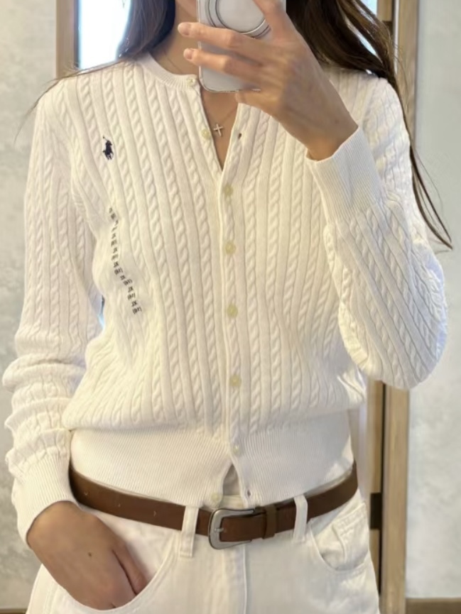 Polo Ralph Lauren 童裝針織外套冷衫小馬刺繡絞花式長袖毛衣