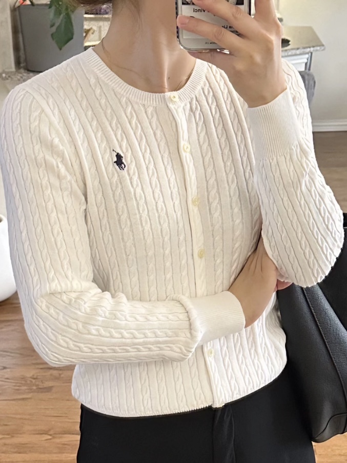 Polo Ralph Lauren 童裝針織外套冷衫小馬刺繡絞花式長袖毛衣