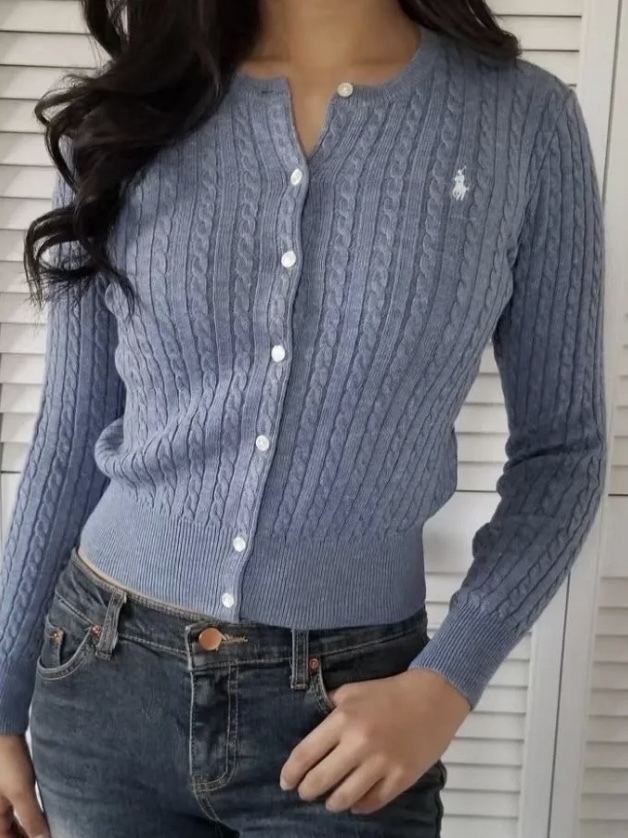 Polo Ralph Lauren 童裝針織外套冷衫小馬刺繡絞花式長袖毛衣