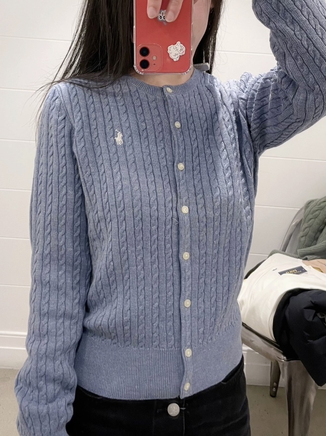 Polo Ralph Lauren 童裝針織外套冷衫小馬刺繡絞花式長袖毛衣