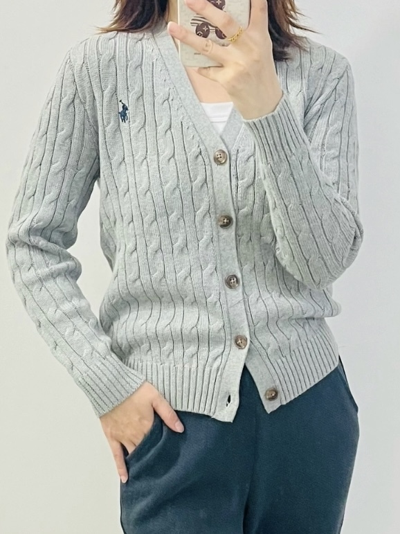 Polo Ralph Lauren 童裝針織外套冷衫小馬刺繡絞花式長袖毛衣