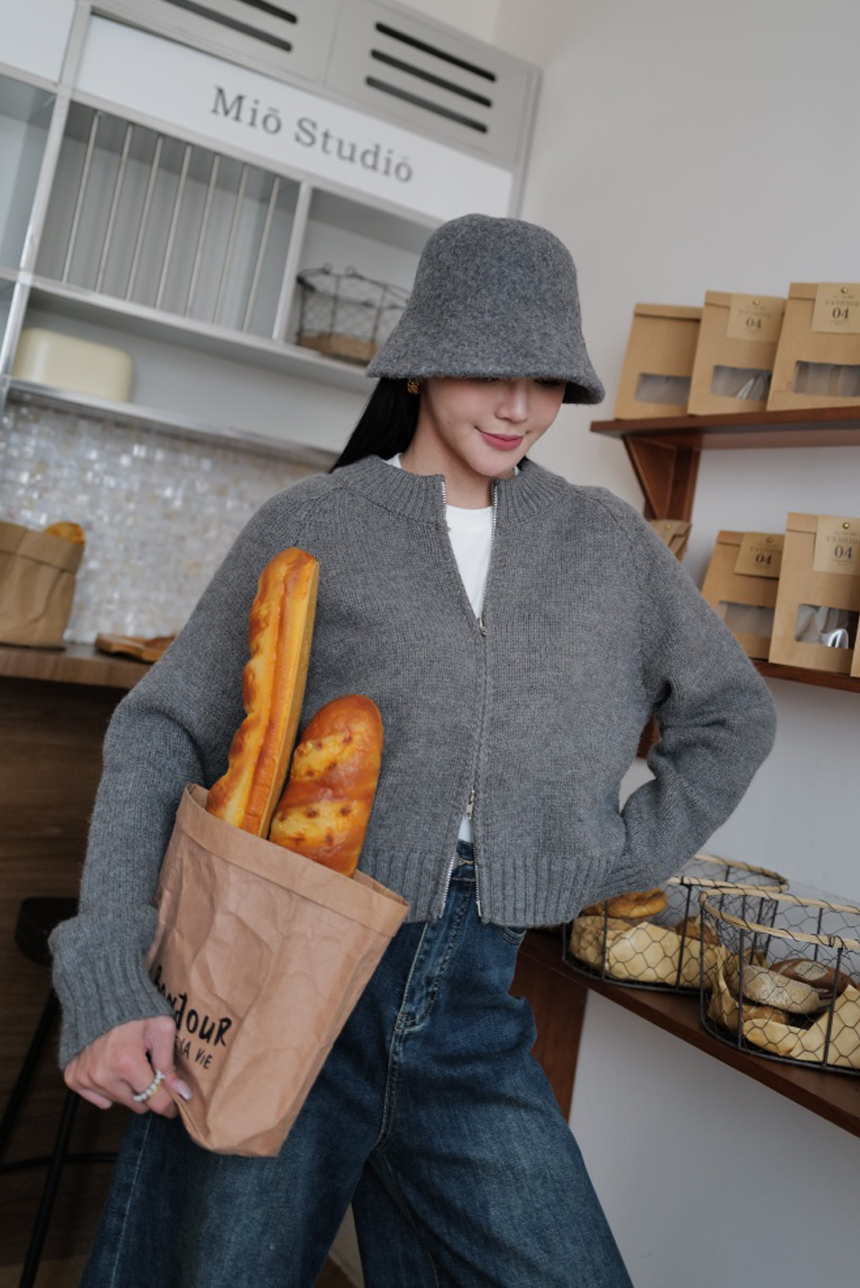 針織雙頭拉鏈小外套*4色