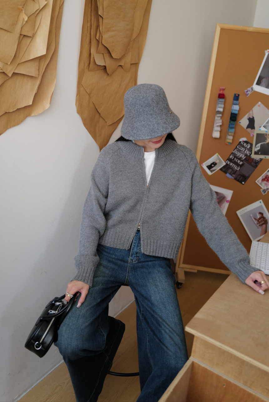 針織雙頭拉鏈小外套*4色