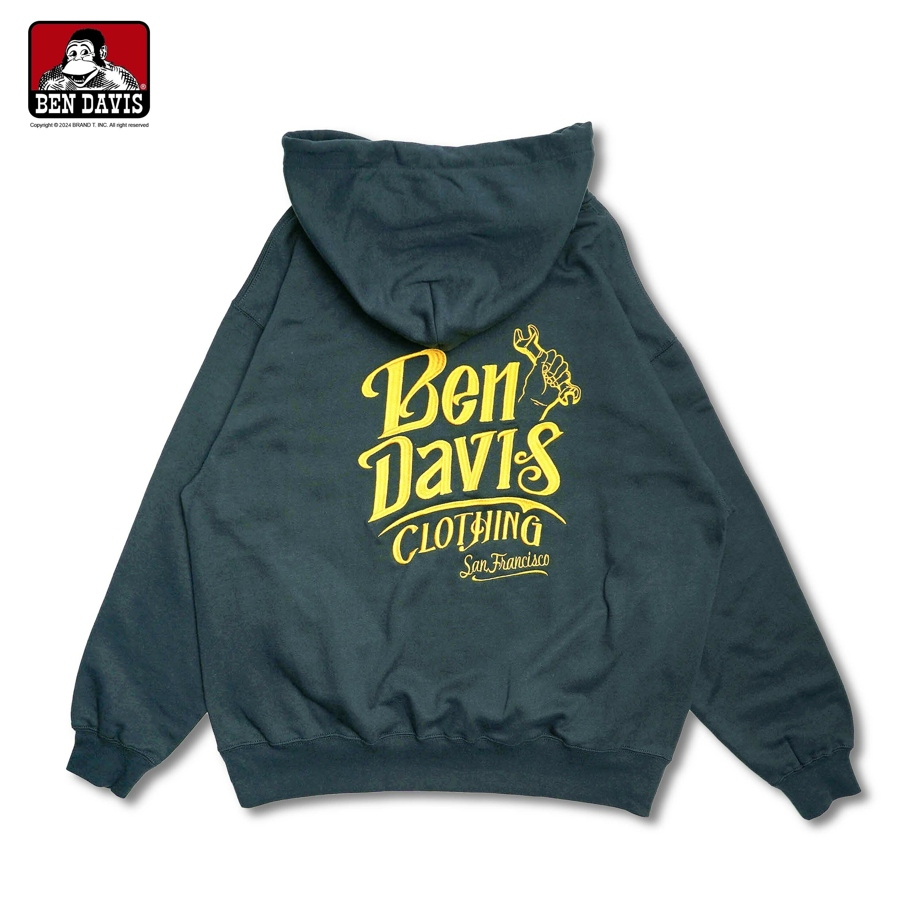 【 BEN DAVIS | 日系猿人刺繡板手LOGO半開襟帽TEE - 2色 】