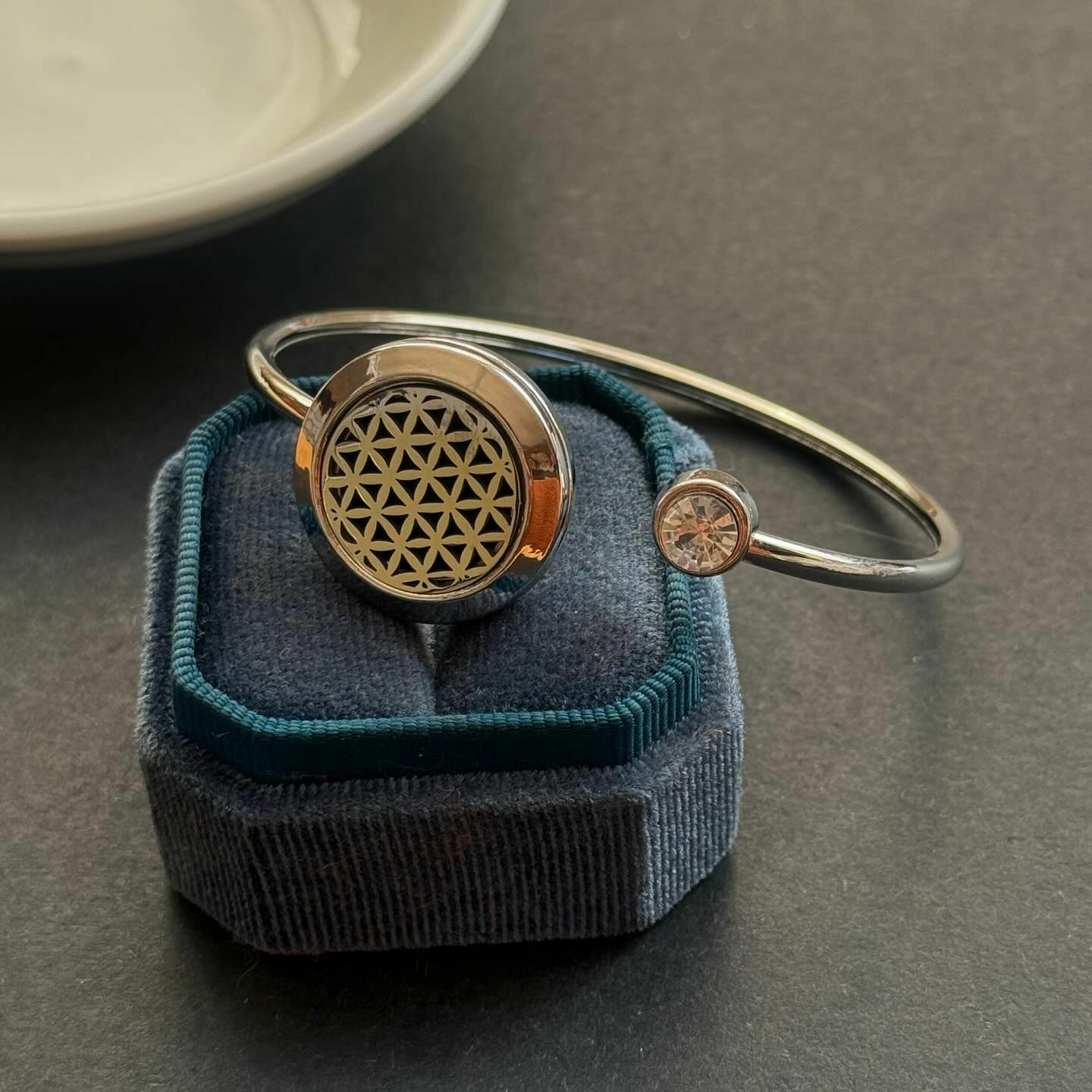 [原石] 靈性圖騰 生命之花 香氛手環