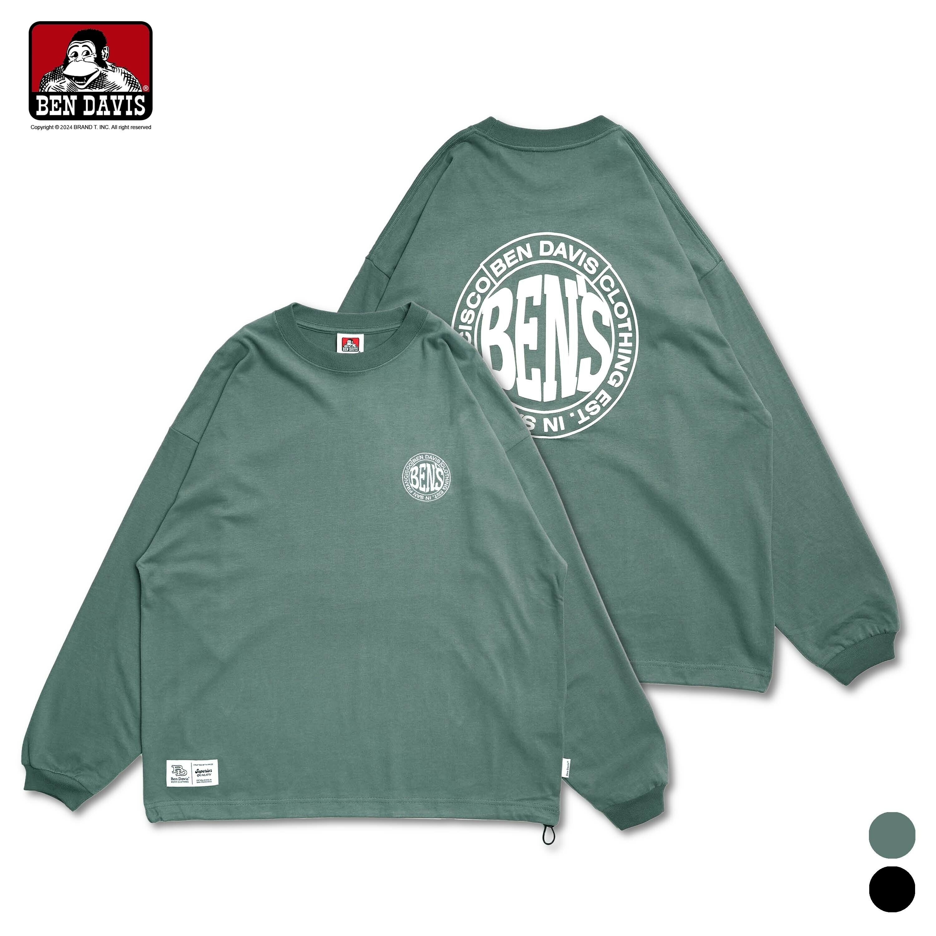 【 BEN DAVIS | 日系圓形刺繡泡泡字縮口薄長TEE - 2色 】