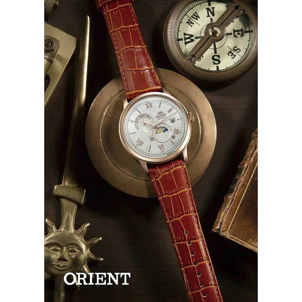 萬年鐘錶 - 東方錶  ORIENT   日月晝夜之美 Orient Bambino系列月象機械腕錶  RA-AK0801S 錶徑 : 41.5mm