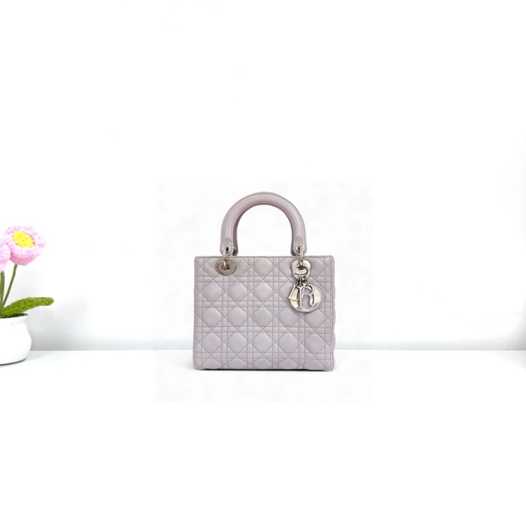 Dior Lady Dior Medium Size - Grey / Shw