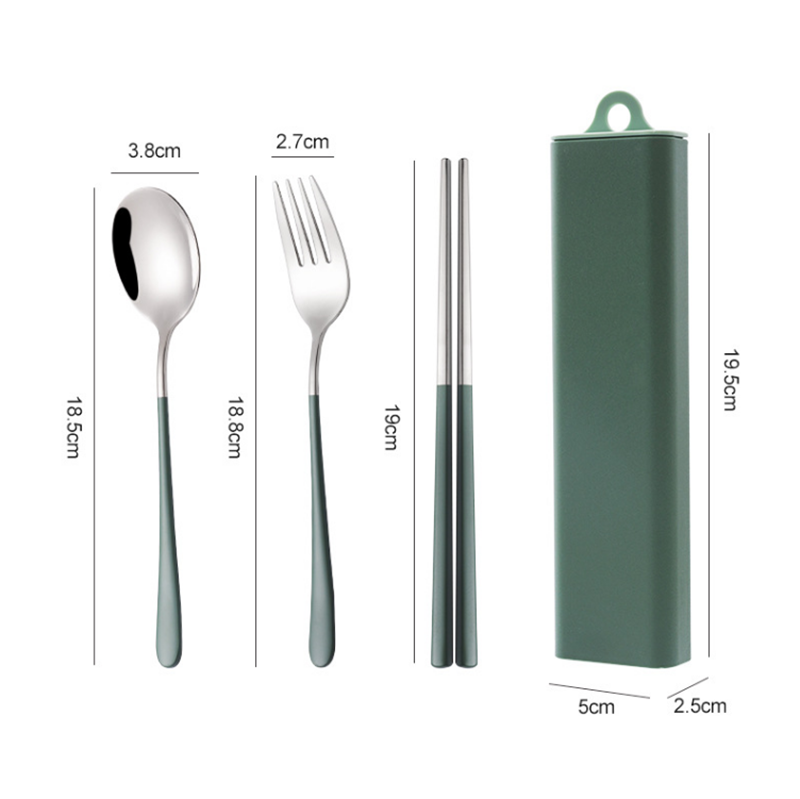 訂製抽拉餐具盒304不銹鋼便攜式餐具 升級送全彩LOGO AD2957