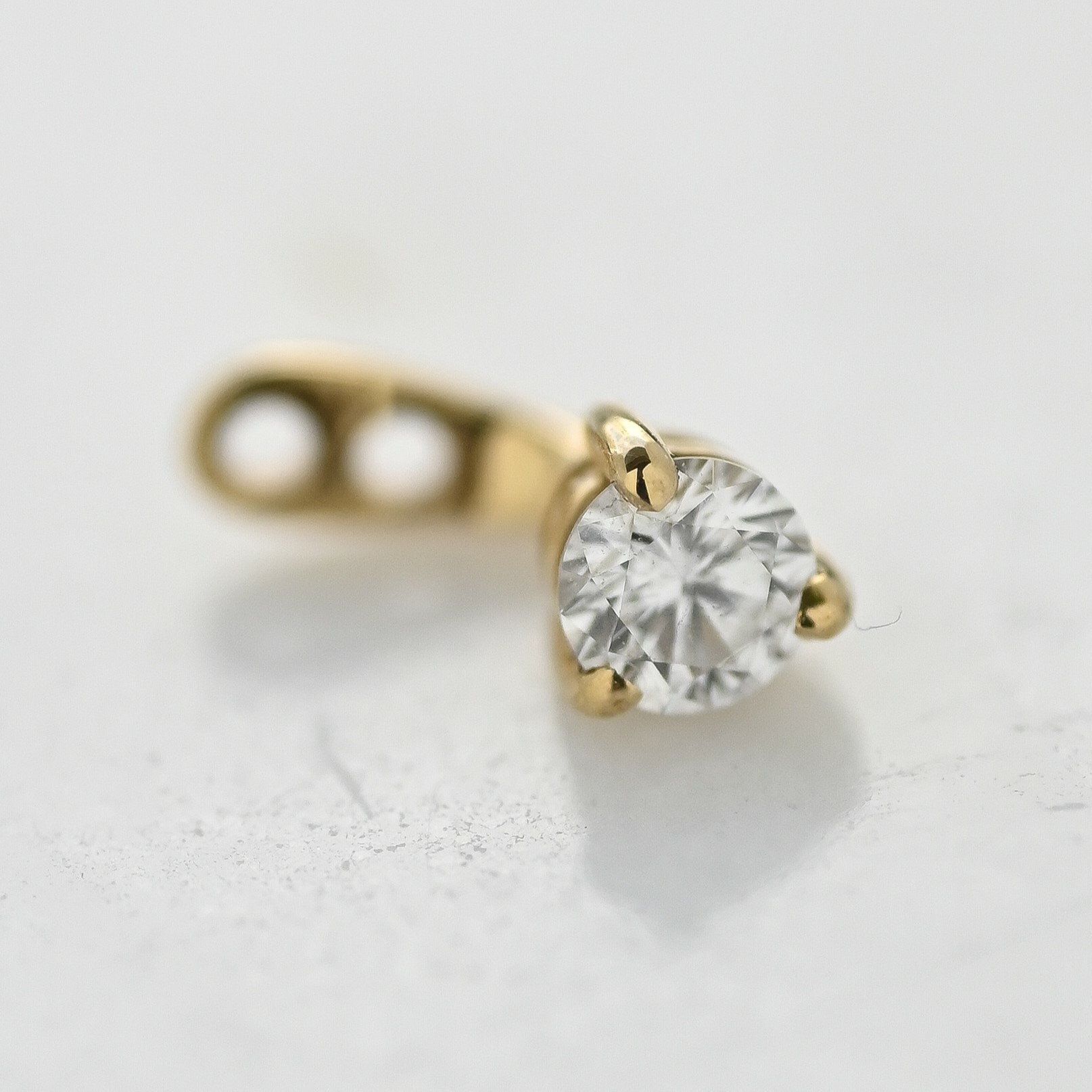 18K Three Prong 0.10ct Single Diamond Earring Jacket