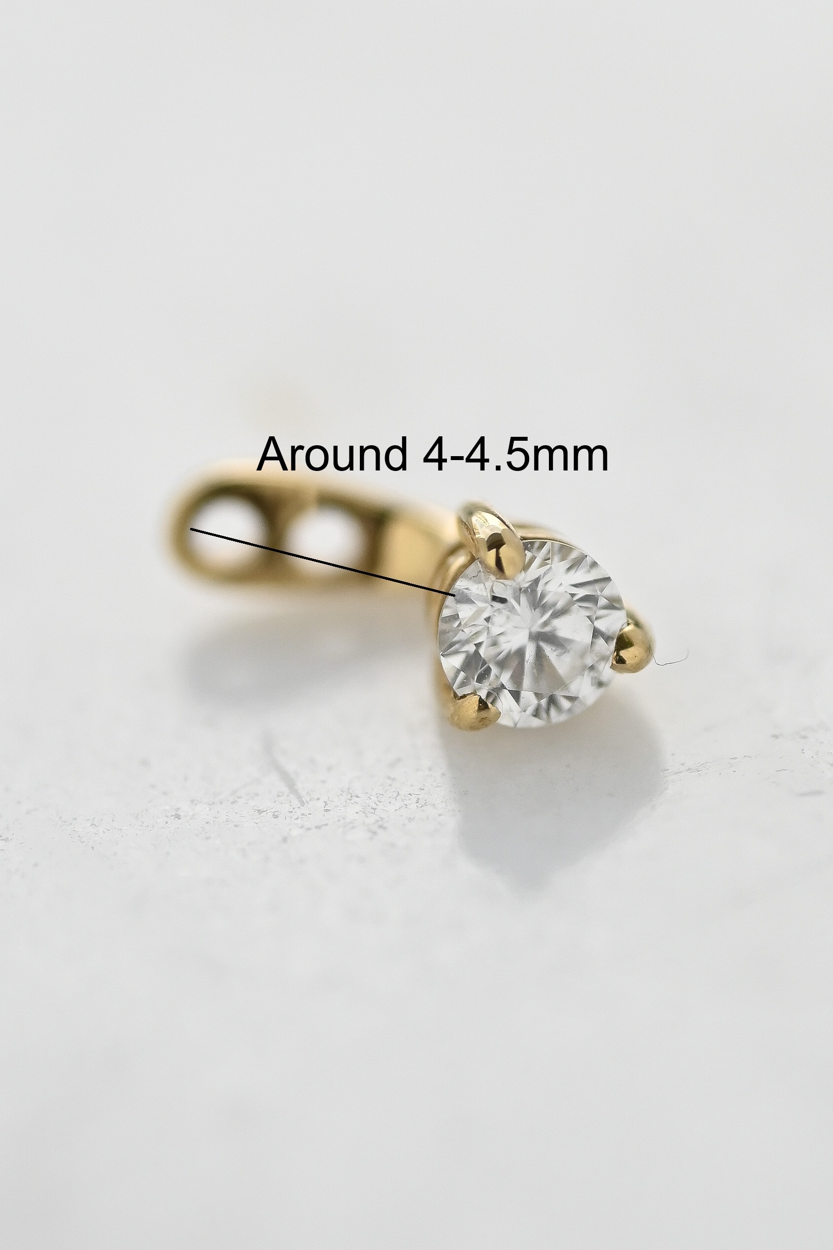 18K Three Prong 0.10ct Single Diamond Earring Jacket