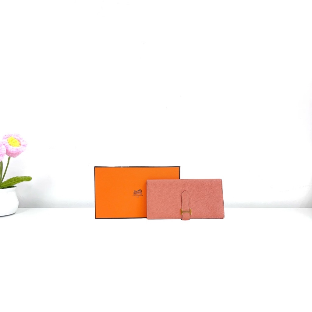 Hermes Bearn Long Wallet - Rose tea / Ghw