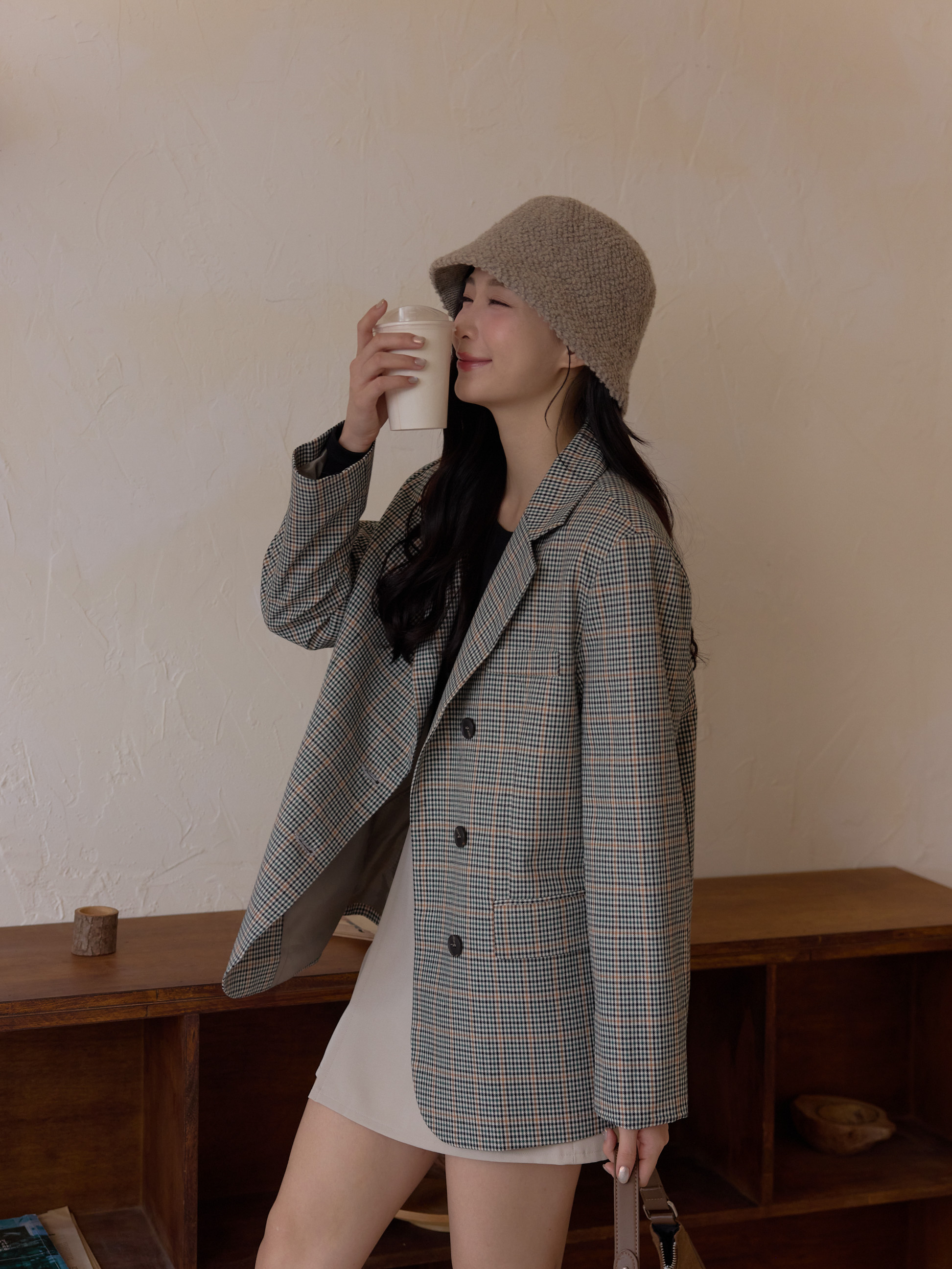 復古千鳥格紋西外