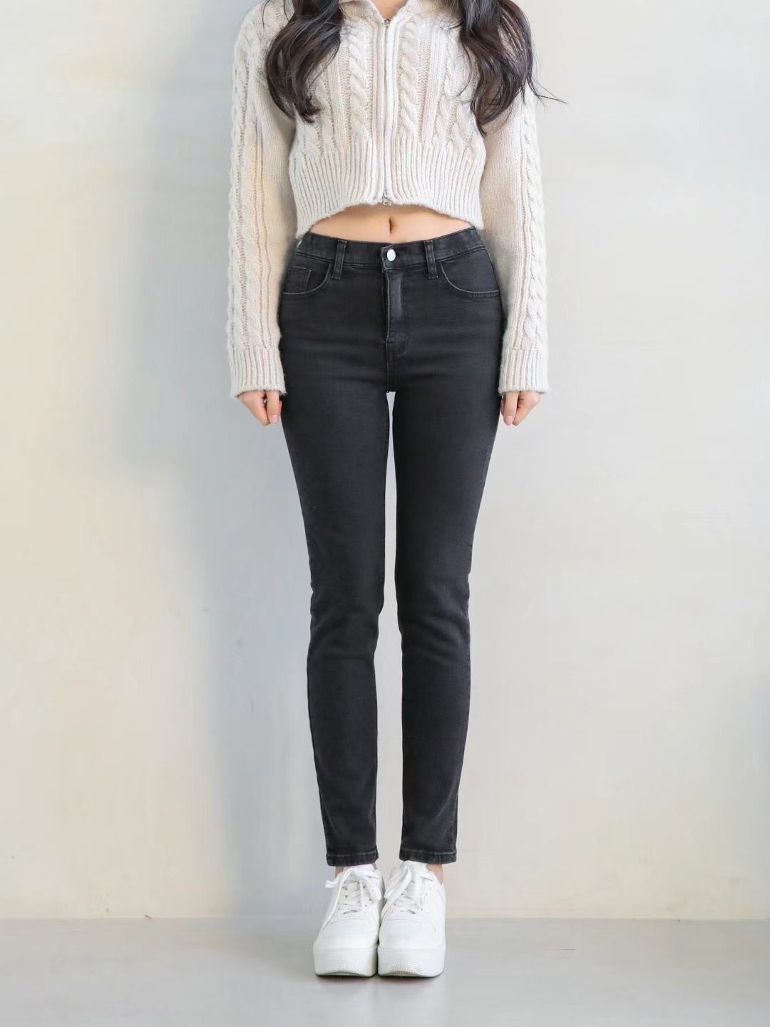 1009黑色牛仔長褲