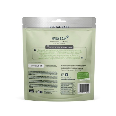法國Marly&Dan 犬用 三文魚潔齒條 S 7枝【$120 X 3 包】【可混合其他口味】