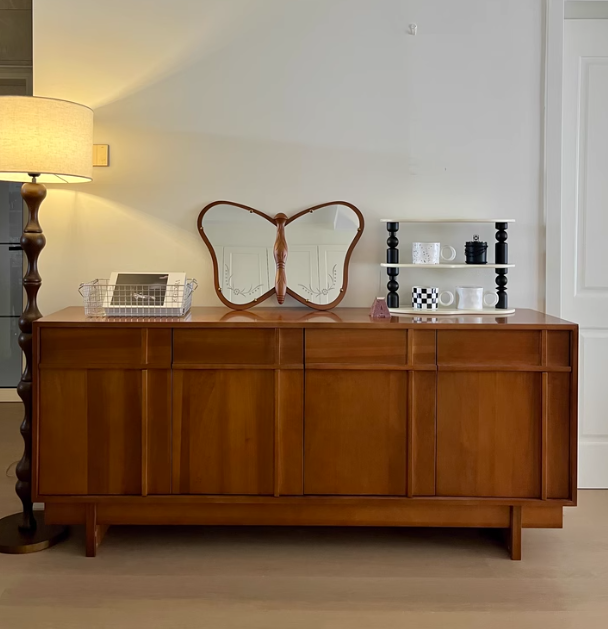 法式實木蝴蝶結化妝鏡