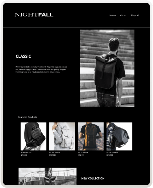 SHOPLINE 商店版型主題 Nightfall