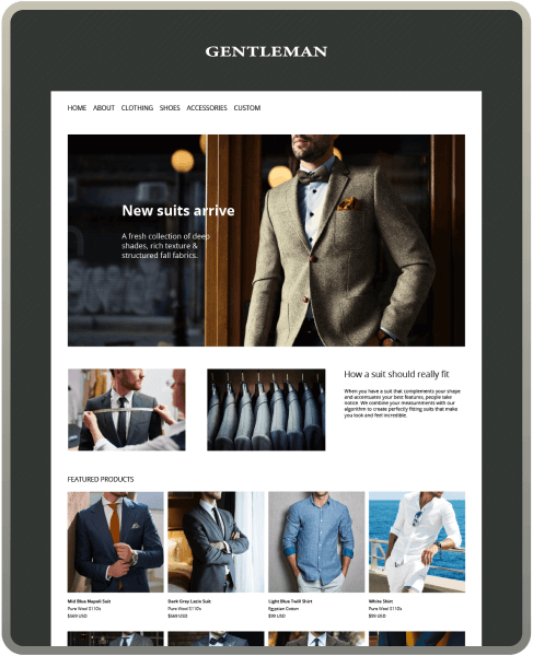 SHOPLINE 商店版型主題 Gentleman