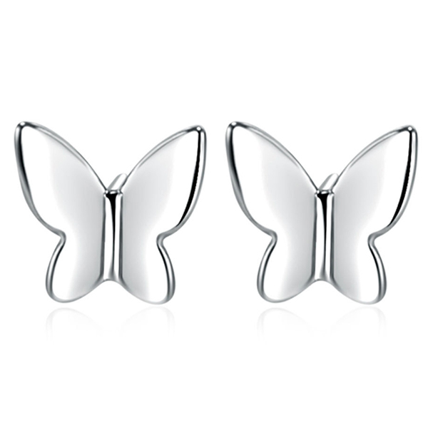 韓國JK 新款時尚個性優雅小蝴蝶鍍銀耳飾 J0861