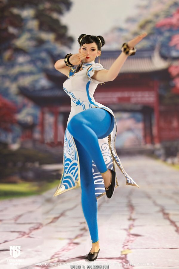 [訂金] Star Man: 1/6 MS-011 女格鬥家 Chun-li 藍色雲紋白旗袍版