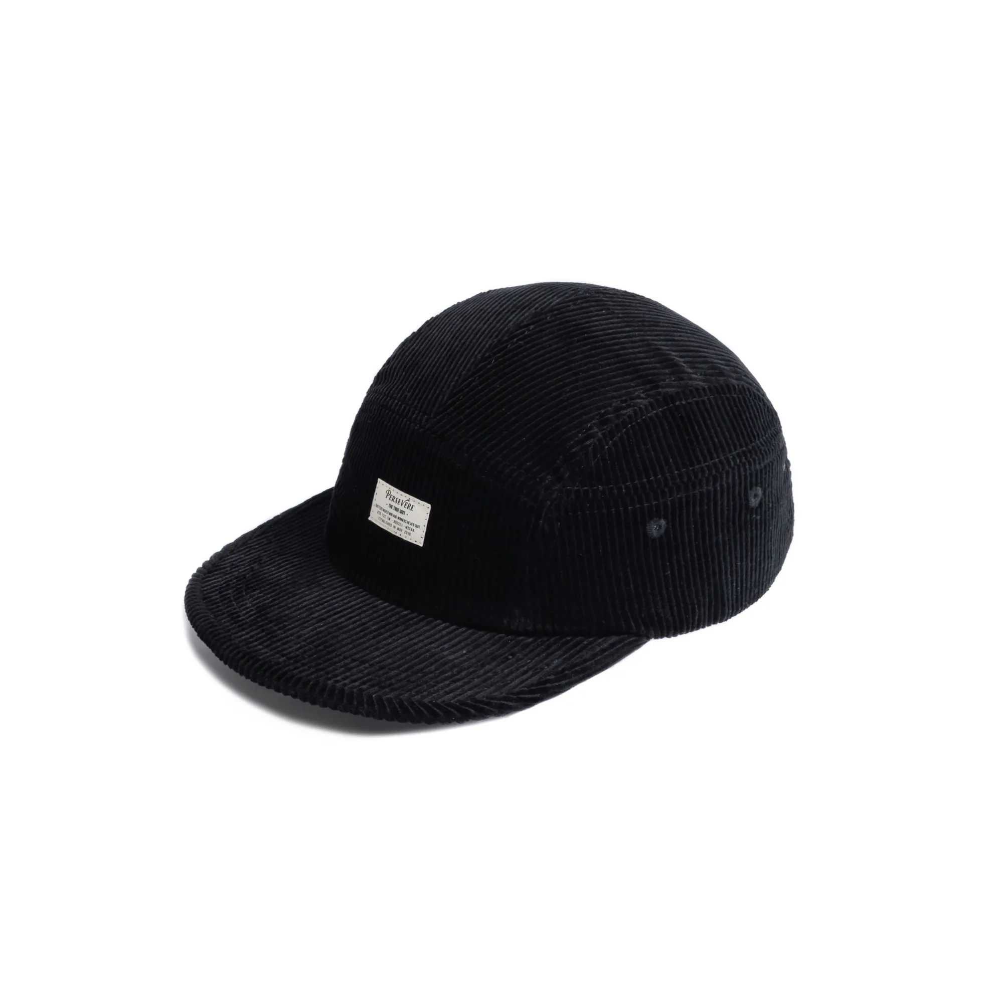 PERSEVERE FIVE PANEL CORDUROY CAP - BLACK