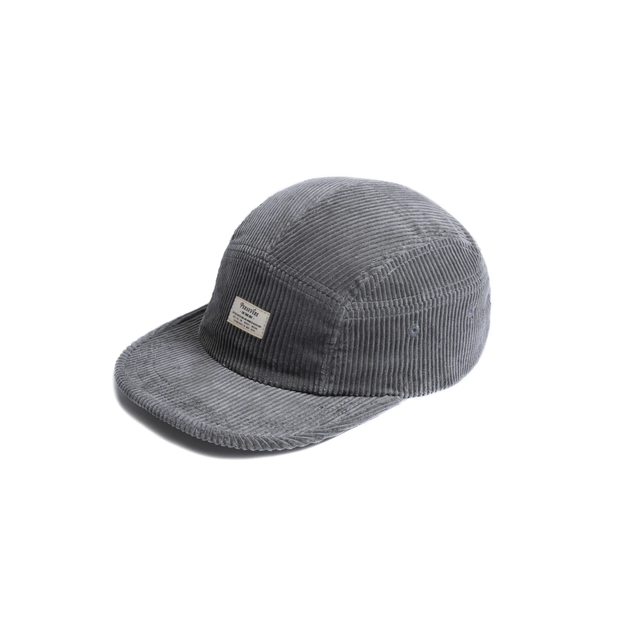 PERSEVERE FIVE PANEL CORDUROY CAP - LIGHT GREY