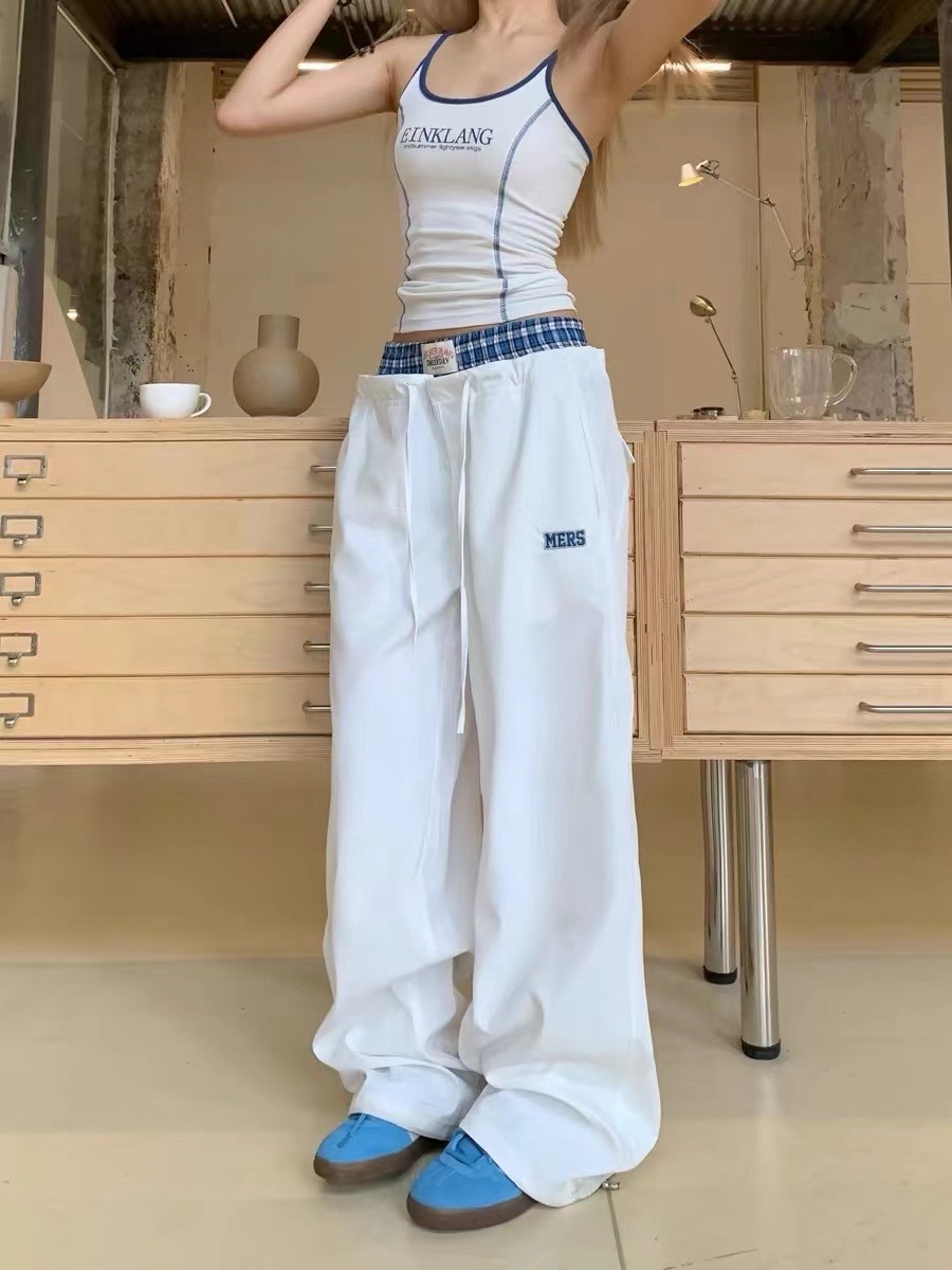 (GOAL) 格子褲頭 設計寬褲 Mershier MS6231