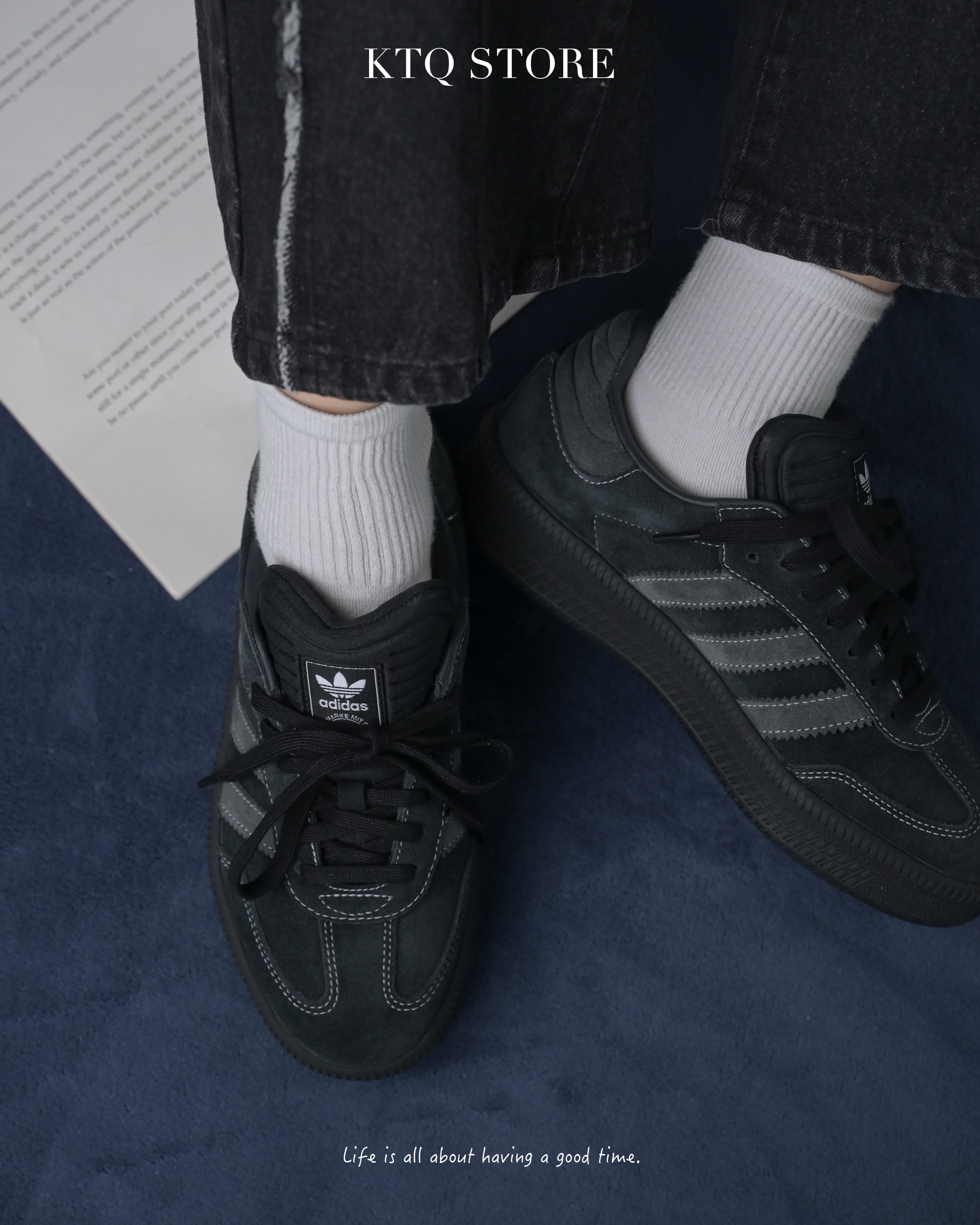 KTQ STORE ‧ adidas Samba XLG "Core Black & Carbon" 全黑麂皮 男女尺寸 IH2219