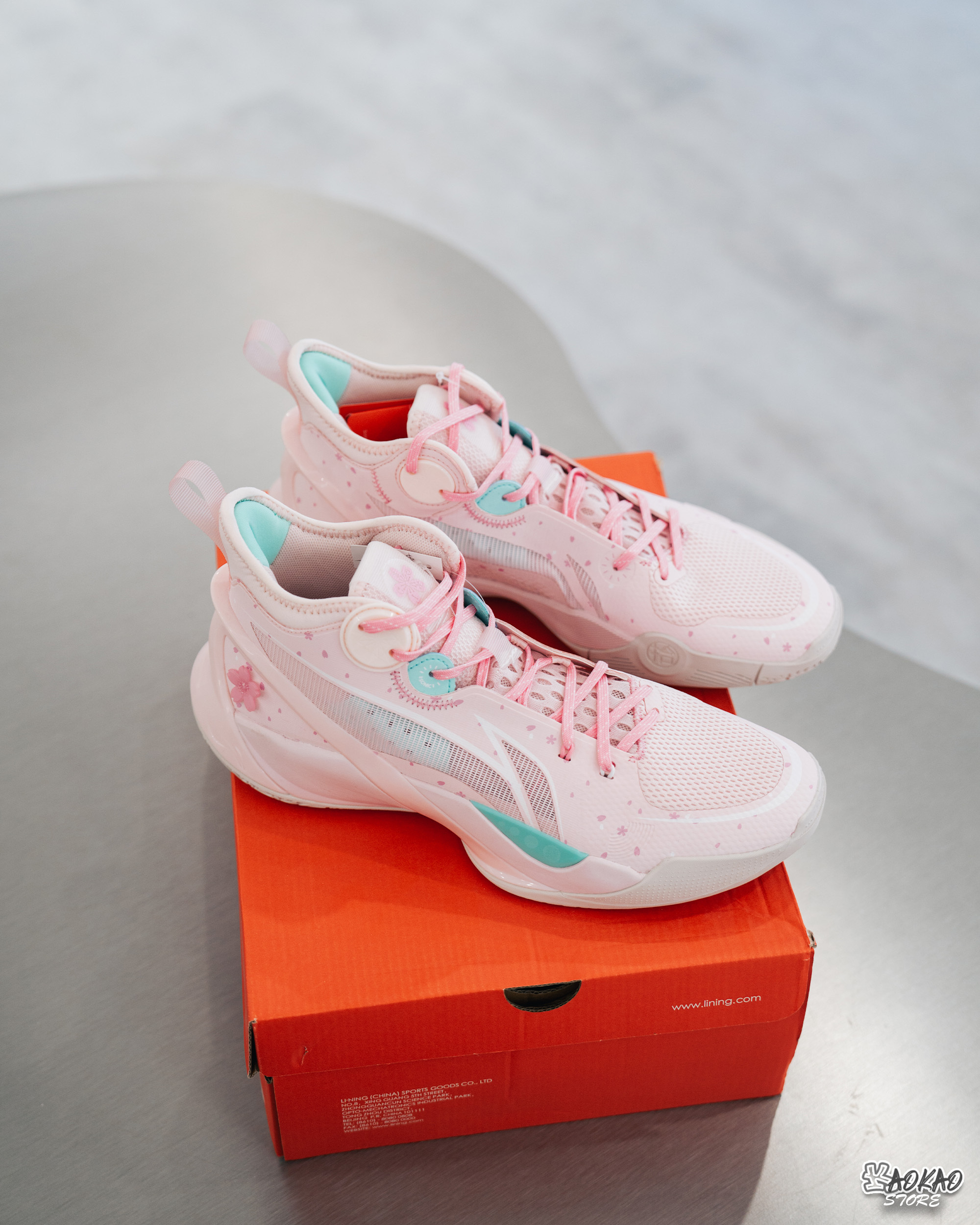 【LI-NING 李寧】音速X 綻放配色男子支撐穩定籃球鞋 櫻草粉 ABAS069-1