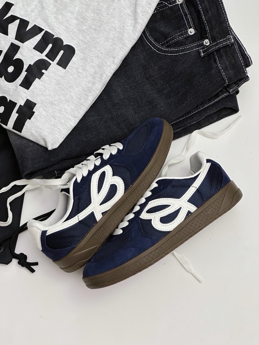 HBD x WE FLOWER 小花鞋 增高德訓鞋 復古藍 男女同款