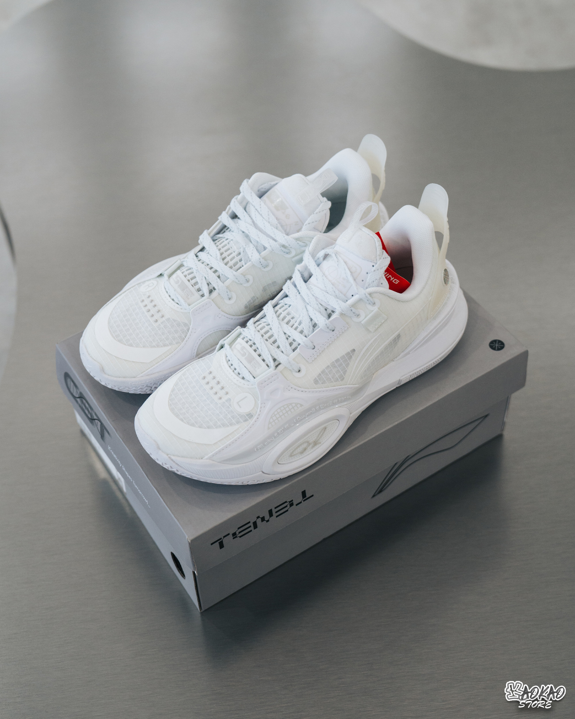 【LI-NING 李寧】韋德 ALL CITY 10男子 減震 支撐 籃球鞋 標準白/南極灰 (ABAS019-4)