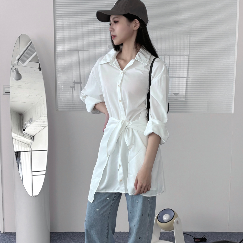 【DOMISS自訂】拼接襯衫裙洋裝 (最後現貨)